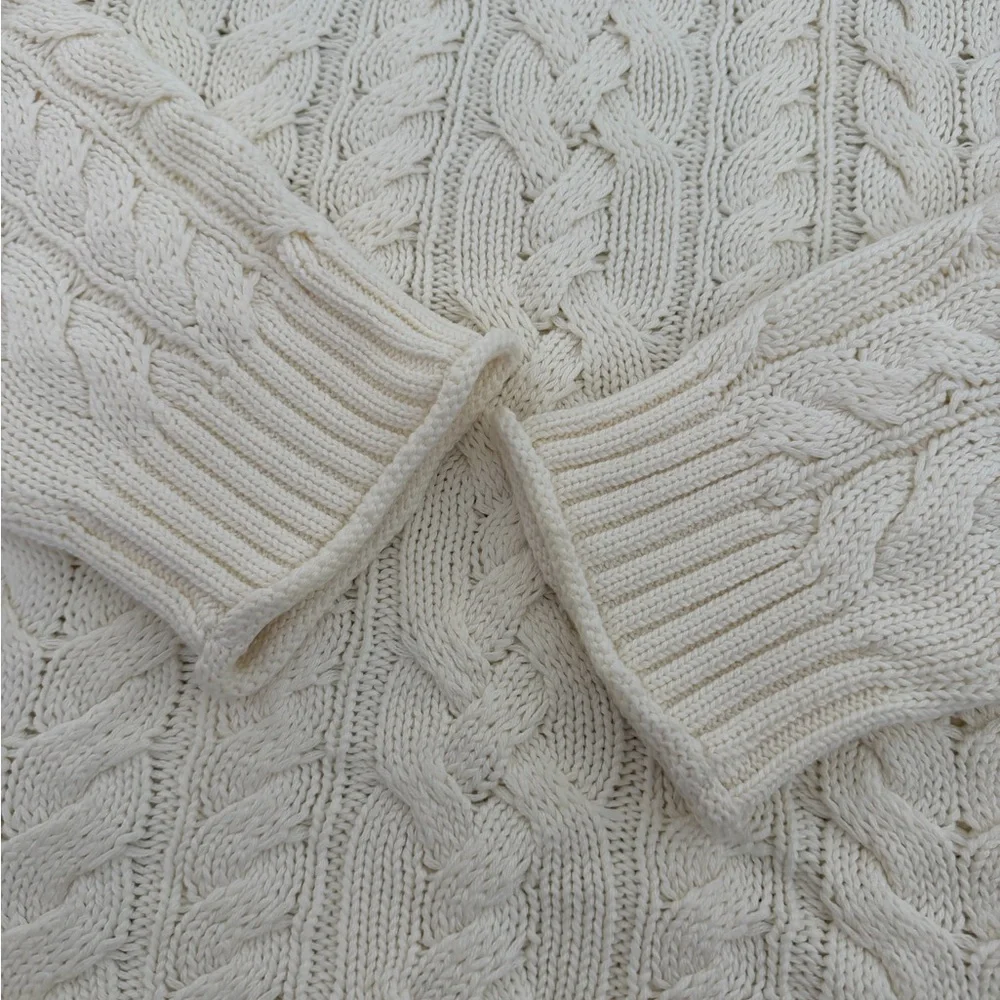 J. Crew Cream Cable Knit Rollneck sweater